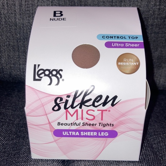 Women’s L’Eggs B Medium Nude Silken Mist Ultra Sheer Leg Tights One Pair New - Picture 3 of 8